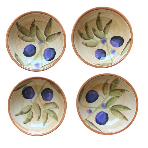 Olive Oil Snack Dipping Ceramic Tray and Bowls 5pc - Picture 2 of 7